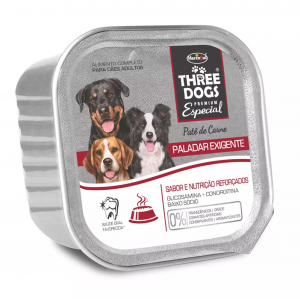 Patê Three Dogs Adulto Paladar Exigente Carne - 150g